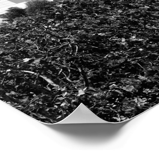 Architektur im Getty Center in Schwarz und Weiß Poster (Ecke)