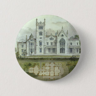 Architektur im Vintage-Stil, Grundrisse eines fran Button