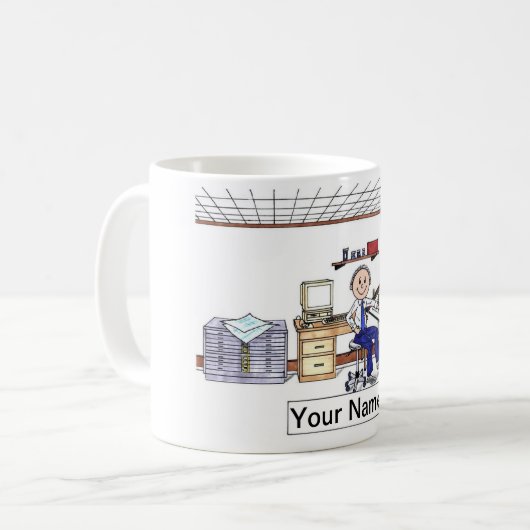 Architektur - Ingenieur, Männchen Kaffeetasse (Vorderseite Links)