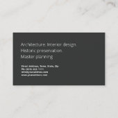 Architektur Masterplan Innendesign Box Visitenkarte (Rückseite)