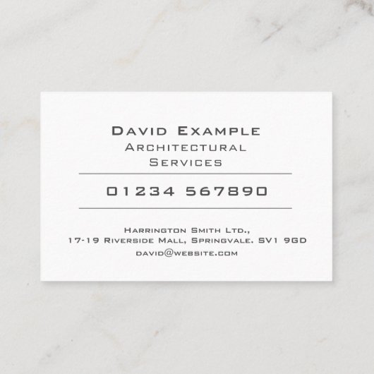 Architektur mit QR Code Business Card Visitenkarte (Rückseite)