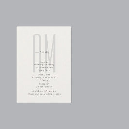 Architektur-Monogramm-Hochzeits-Detailkarte Begleitkarte