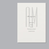 Architektur Monogramm Hochzeitsprogrammkarte Programm