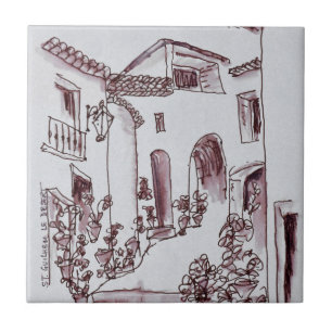 Architektur Saint-Guilhem-Le-Desert, Frankreich Fliese