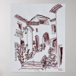 Architektur   Saint-Guilhem-Le-Desert, Frankreich Poster