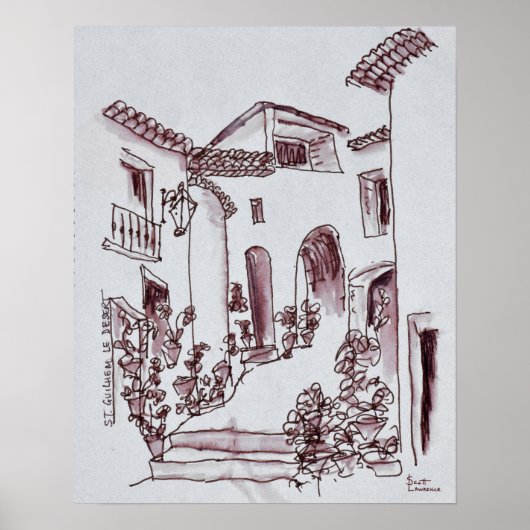 Architektur | Saint-Guilhem-Le-Desert, Frankreich Poster (Vorne)