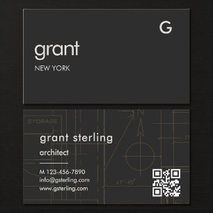 Architektur Schwarz QR-Code  Visitenkarte