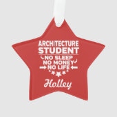 Architektur Student kein Leben oder Geld Ornament (Rückseite)