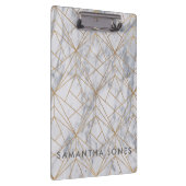 Architektur Textur weißes Marmor Gold Klemmbrett (Rechts)