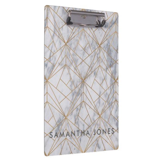 Architektur Textur weißes Marmor Gold Klemmbrett (Rechts)