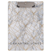 Architektur Textur weißes Marmor Gold Klemmbrett (Vorderseite)