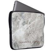 Architektur Texturweißes Marmorgranit Laptopschutzhülle (Vorne Rechts)