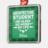 Architektur Uni Schüler Green Kariert Xmas Ornament Aus Metall (Links)