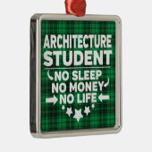 Architektur Uni Schüler Green Kariert Xmas Ornament Aus Metall (Rechts)