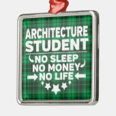 Architektur Uni Schüler Green Kariert Xmas Ornament Aus Metall (Links)