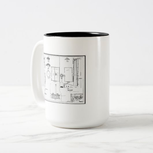 Architektur: US Marinefliegerstützpunkt Zweifarbige Tasse (Vorderseite Links)