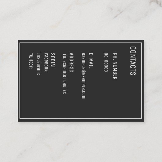 Architektur Visitenkarte (Rückseite)