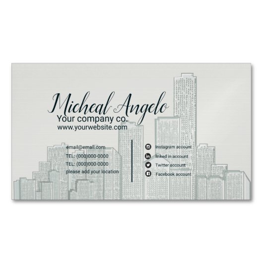 Architektur-Visitenkartenmagnet Magnetische Visitenkarte (Vorderseite)