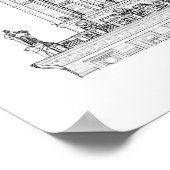 Architektur von Belarus Minsk City Gates Sketch Poster (Ecke)