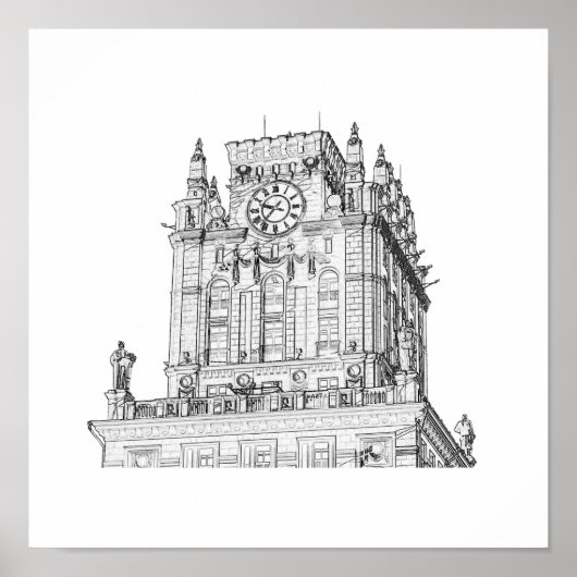 Architektur von Belarus Minsk City Gates Sketch Poster (Vorne)