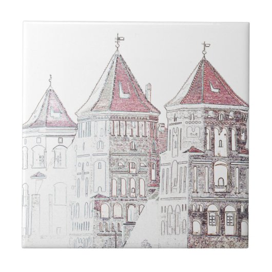 Architektur von Belarus Mir Fliese (Vorderseite)