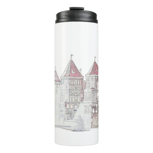 Architektur von Belarus Mir Thermosbecher (Vorderseite)