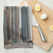 Architektur von Dubai Marina Geschirrtuch (Viertel Falte)