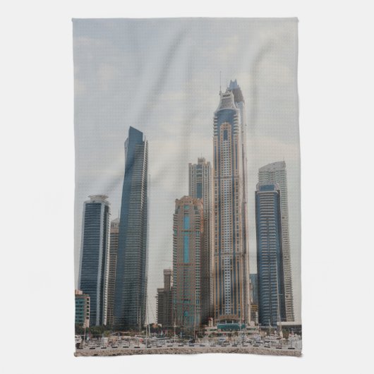 Architektur von Dubai Marina Geschirrtuch (Vertikal)