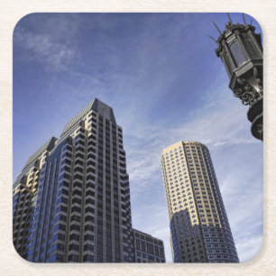Architektur von im Stadtzentrum gelegenem Boston Rechteckiger Pappuntersetzer