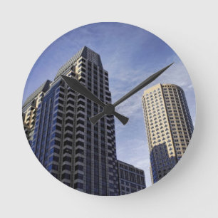 Architektur von im Stadtzentrum gelegenem Boston Runde Wanduhr