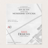 Architektur Weiß im Freien Schwarz Inside Blueprin Visitenkarten (Außenseite Aufgefaltet)