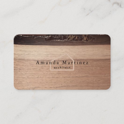 Architekturbaukarte Zuhause Wood Business Card Visitenkarte (Vorderseite)