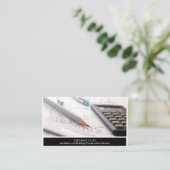 Architekturbauwerkzeuge, Schwarz und Weiß Visitenkarte (Stehend Vorderseite)