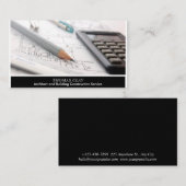 Architekturbauwerkzeuge, Schwarz und Weiß Visitenkarte (Vorne/Hinten)