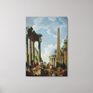 ArchitekturCapriccio mit einem Prediger Leinwanddruck