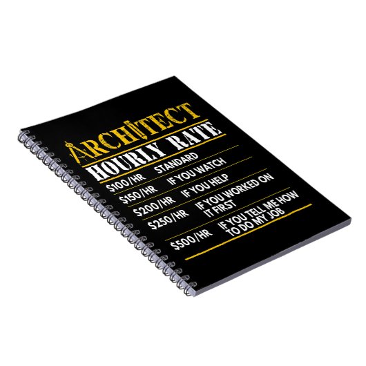 Architekturdesign der Funny Hourly Rate Architektu Notizblock (Rechte Seite)