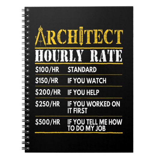 Architekturdesign der Funny Hourly Rate Architektu Notizblock (Vorderseite)