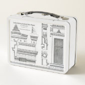 Architekturdetails der griechischen Kammern Metall Brotdose (Rückseite)