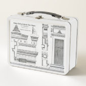 Architekturdetails der griechischen Kammern Metall Brotdose (Vorderseite)