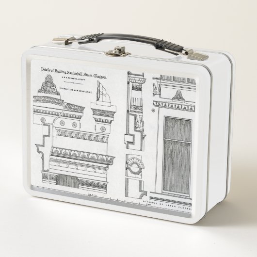 Architekturdetails der griechischen Kammern Metall Brotdose (Vorderseite)