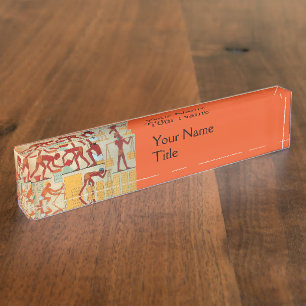 ARCHITEKTURELLER BAU Rot-Gelb-Orange Namensplakette