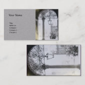 ARCHITEKTURELLES INNERE MIT EISENTÜR, graues Papie Visitenkarte (Vorne/Hinten)