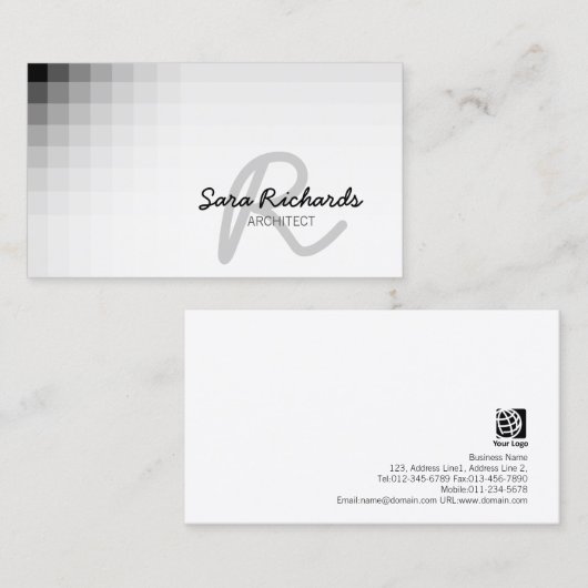 Architekturfähigkeiten Cursive Monogram Visitenkarte (Vorne/Hinten)