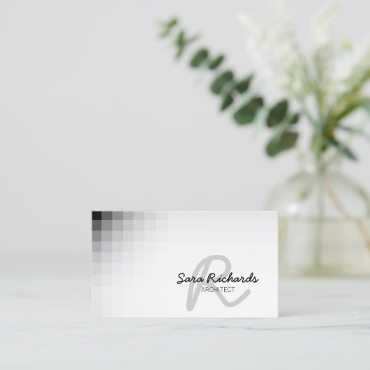 Architekturfähigkeiten Cursive Monogram Visitenkarte (Stehend Vorderseite)