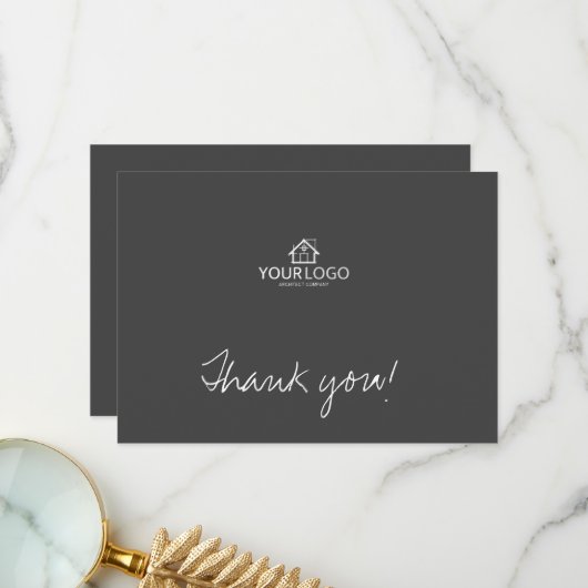Architekturfirma Logo für den benutzerdefinierten Dankeskarte (Vorderseite/Rückseite Beispiel)