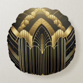 Architekturgebäude Art Deco Rundes Kissen
