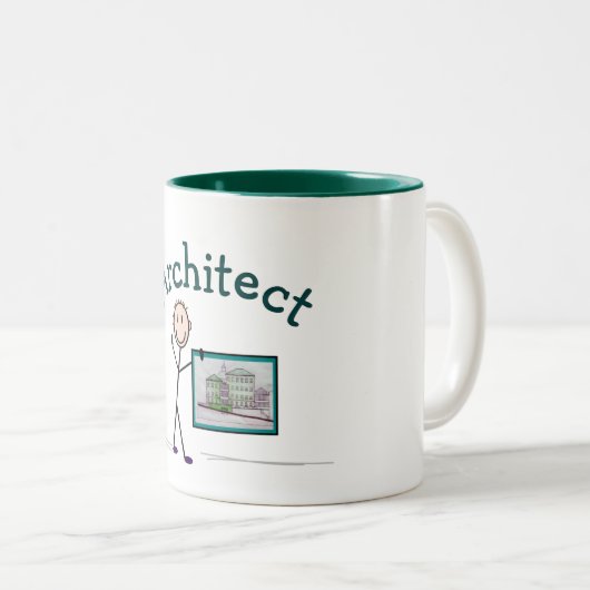 Architekturgeschenke - Personaldesign aufheben Zweifarbige Tasse (VorderseiteRechts)