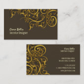 Architekturholz/Imitat Gold Filigree/DIY Farbe Visitenkarte (Vorne/Hinten)