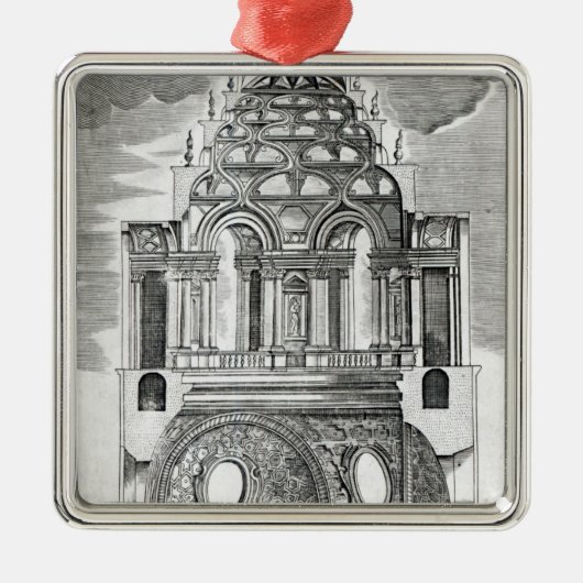 Architekturillustration Silbernes Ornament (Vorne)