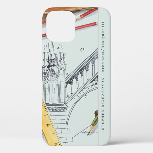 Architekturingenieur für die Aquarellfarbenmonogra Case-Mate iPhone Hülle (Rückseite)